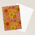 Groovy Flowers in Orange Stationery Card Gallery Image 2
