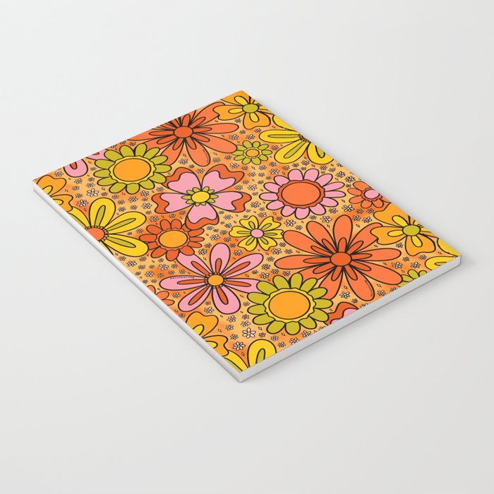 Groovy Flowers in Orange Notebook Gallery Image 3