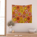 Groovy Flowers in Orange Wall Tapestry Gallery Image 2