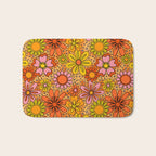 Groovy Flowers in Orange Bath Mat Gallery Image 1