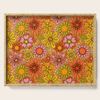 Groovy Flowers in Orange Serving Tray Gallery Image 1