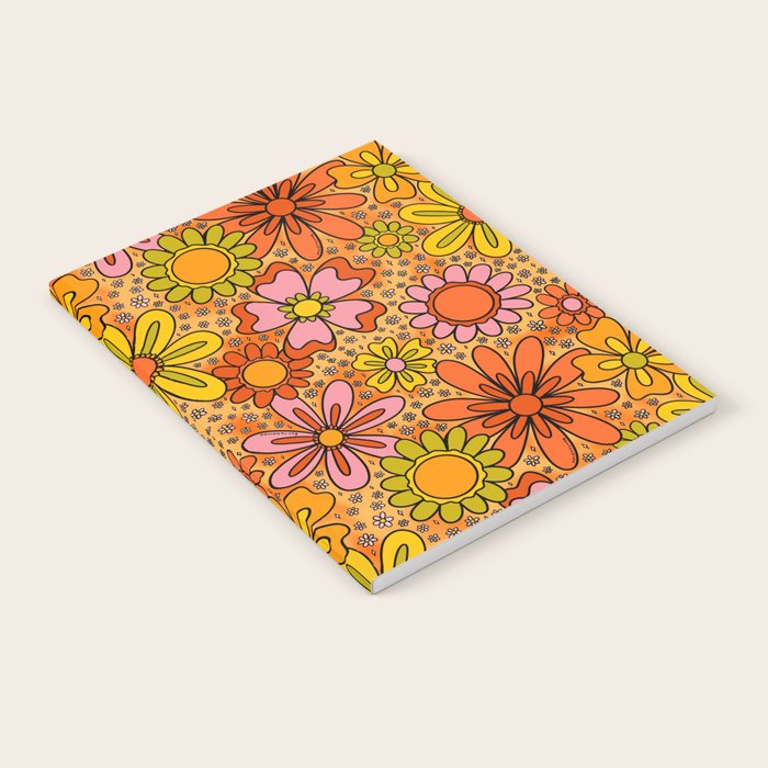Groovy Flowers in Orange Notebook Gallery Image 1