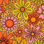 Groovy Flowers in Orange Coffee Mug Gallery Image 2