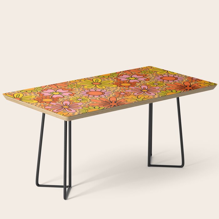Groovy Flowers in Orange Coffee Table Gallery Image 1