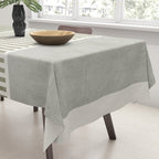 Neutral Green Lines Gray Abstract Artwork Tablecloth Gallery Image 3