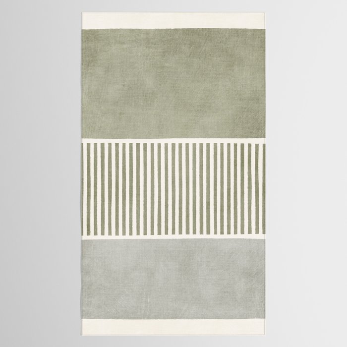 Neutral Green Lines Gray Abstract Artwork Tablecloth Gallery Image 2