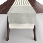 Neutral Green Lines Gray Abstract Artwork Table Runner Gallery Image 1