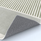 Neutral Green Lines Gray Abstract Artwork Rug Gallery Image 4