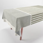 Neutral Green Lines Gray Abstract Artwork Tablecloth Gallery Image 1