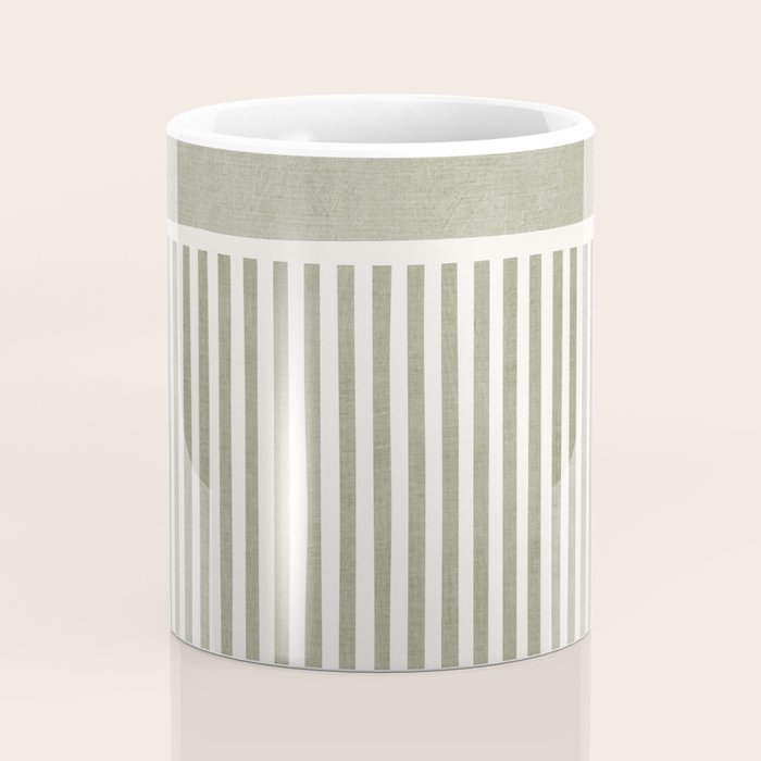 Neutral Green Lines Gray Abstract Artwork Coffee Mug Gallery Image 4