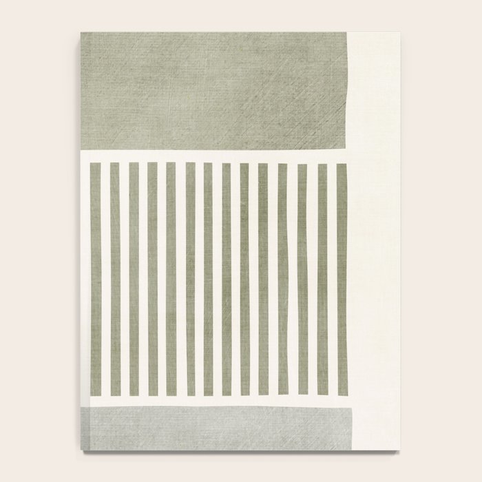 Neutral Green Lines Gray Abstract Artwork Notebook Gallery Image 4
