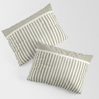 Neutral Green Lines Gray Abstract Artwork Pillow Sham Gallery Image 3