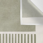 Neutral Green Lines Gray Abstract Artwork Wall Tapestry Gallery Image 3