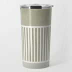 Neutral Green Lines Gray Abstract Artwork Travel Mug Gallery Image 1