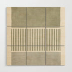 Neutral Green Lines Gray Abstract Artwork Wood Wall Art Gallery Image 1