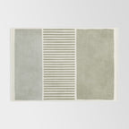 Neutral Green Lines Gray Abstract Artwork Rug Gallery Image 2