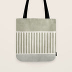 Neutral Green Lines Gray Abstract Artwork Tote Bag Gallery Image 1