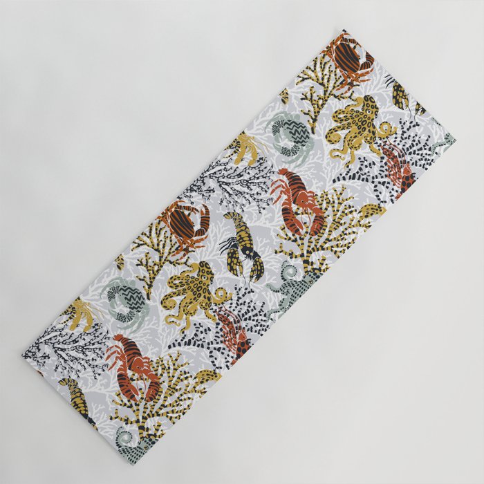 Vibrant coral reef light grey downtoned Yoga Mat Gallery Image 1