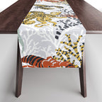 Vibrant coral reef light grey downtoned Table Runner Gallery Image 1