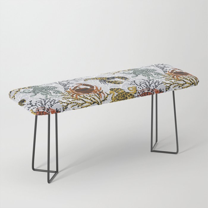 Vibrant coral reef light grey downtoned Bench Gallery Image 1