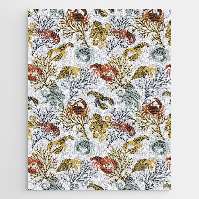 Vibrant coral reef light grey downtoned Jigsaw Puzzle Gallery Image 1