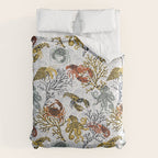 Vibrant coral reef light grey downtoned Comforter Gallery Image 6