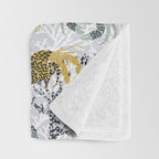 Vibrant coral reef light grey downtoned Throw Blanket Gallery Image 3