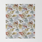 Vibrant coral reef light grey downtoned Throw Blanket Gallery Image 2