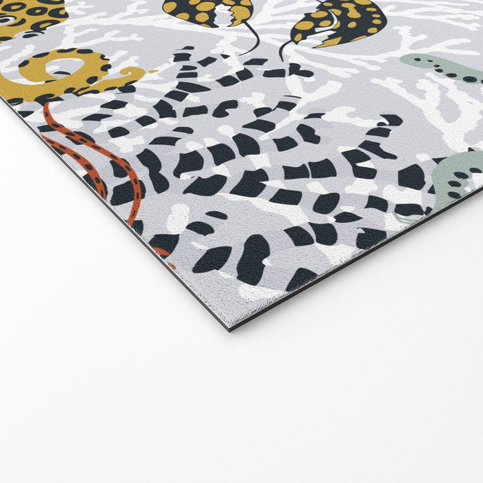 Vibrant coral reef light grey downtoned Welcome Mat Gallery Image 2