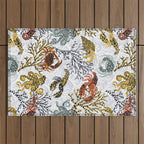 Vibrant coral reef light grey downtoned Outdoor Rug Gallery Image 1