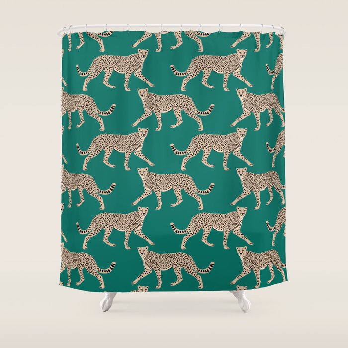 Walking Cheetahs 8 Shower Curtain Gallery Image 1