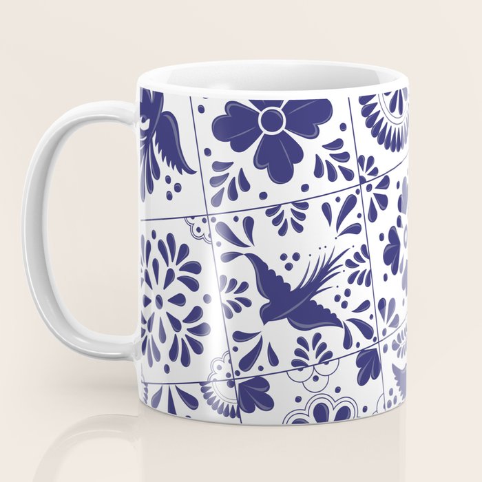 Mexican Talavera Blue Tiles Pattern by Akbaly Coffee Mug Gallery Image 3
