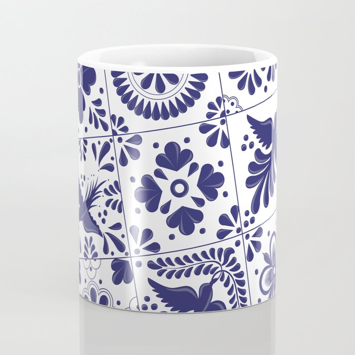 Mexican Talavera Blue Tiles Pattern by Akbaly Coffee Mug Gallery Image 4