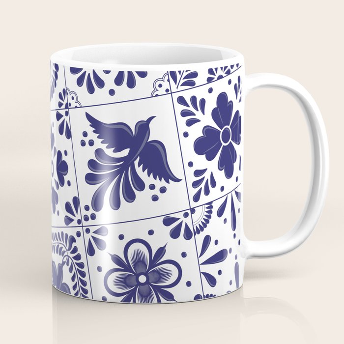 Mexican Talavera Blue Tiles Pattern by Akbaly Coffee Mug Gallery Image 1