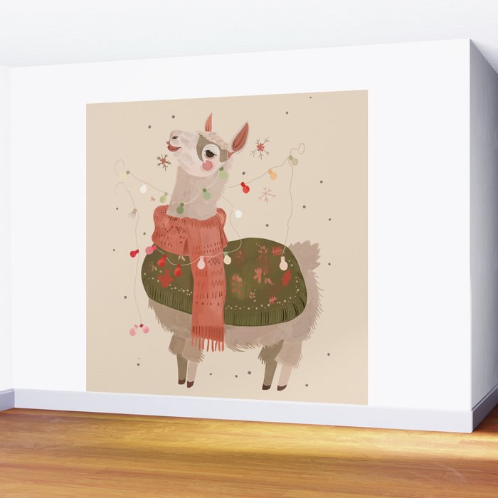 Holiday Llama Joy ll Wall Mural Gallery Image 2
