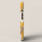 Retro Garden Flowers Groovy 60s 70s Floral Pattern in Ochre Yellow Orange iPhone Case Gallery Image 2