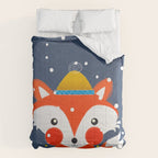 Cute christmas fox in the snow Comforter Gallery Image 6