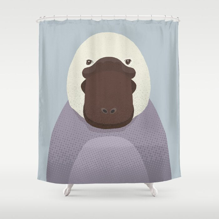 Whimsy Platypus, Animal Portrait Shower Curtain Gallery Image 1