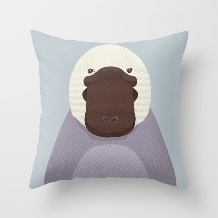 Whimsy Platypus, Animal Portrait Throw Pillow Gallery Image 1