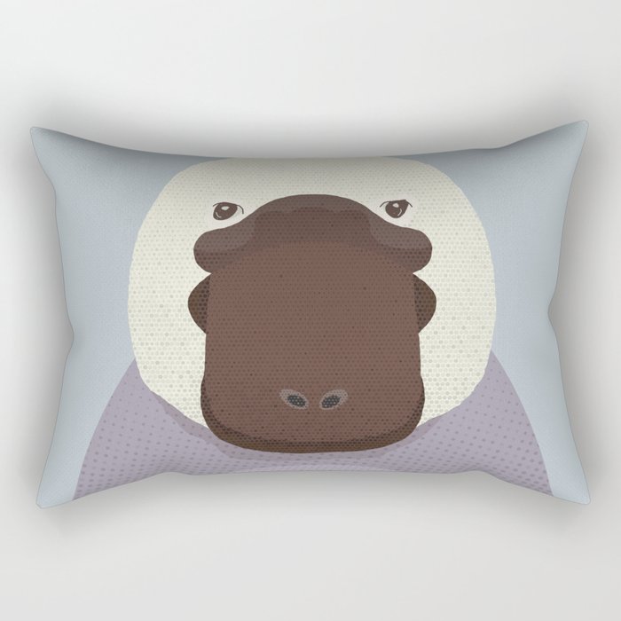 Whimsy Platypus, Animal Portrait Rectangular Pillow Gallery Image 2