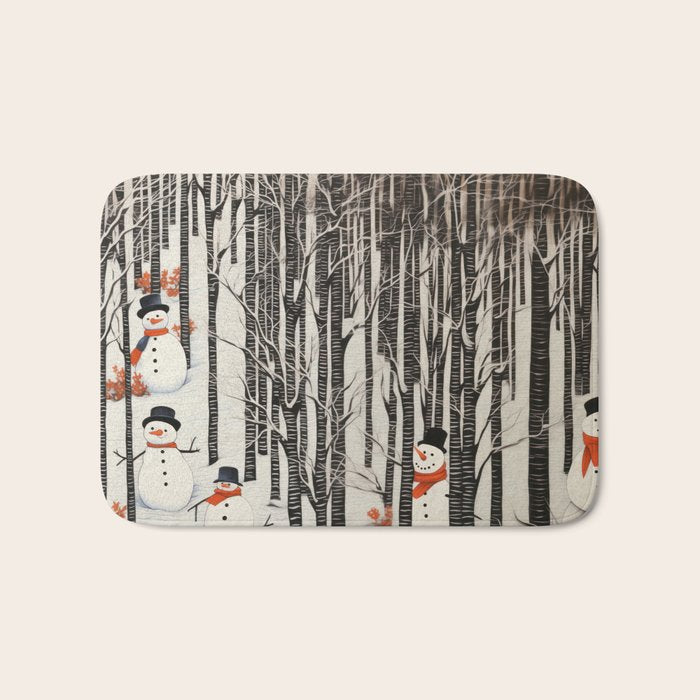 Secret Snowman Forest Bath Mat Gallery Image 1