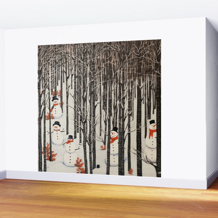 Secret Snowman Forest Wall Mural Gallery Image 2