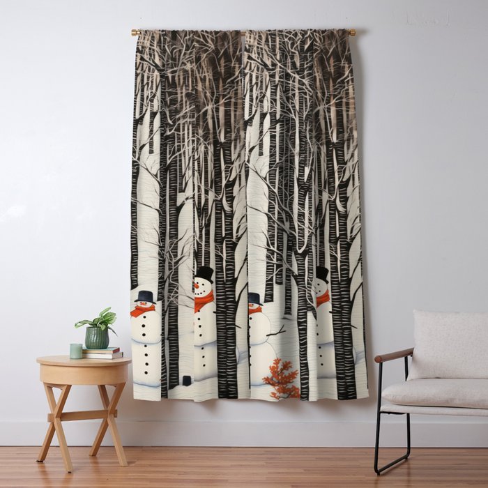 Secret Snowman Forest Window Curtain Gallery Image 5
