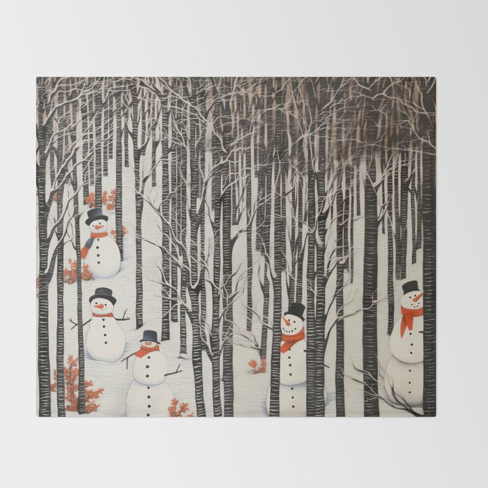 Secret Snowman Forest Throw Blanket Gallery Image 2