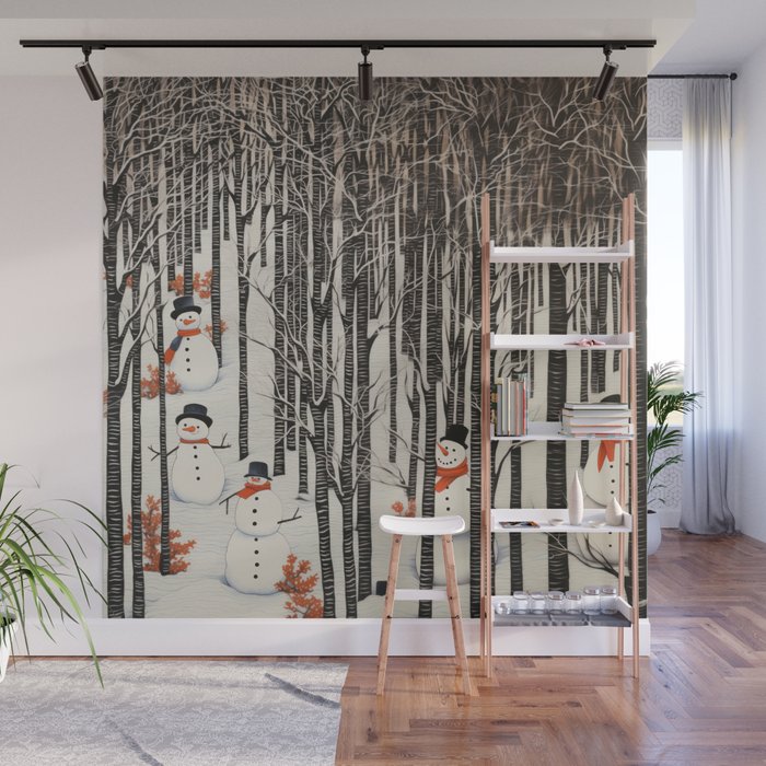 Secret Snowman Forest Wall Mural Gallery Image 1