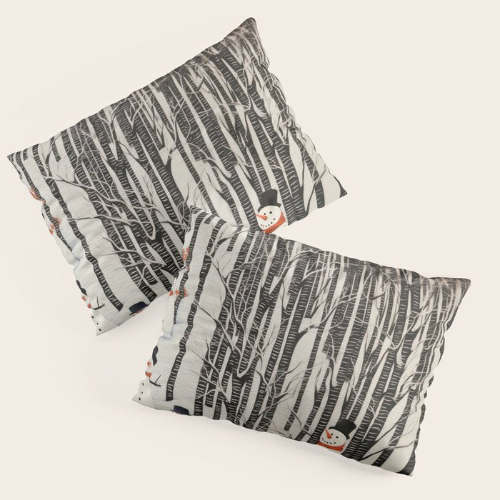 Secret Snowman Forest Pillow Sham Gallery Image 3