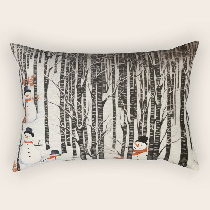 Secret Snowman Forest Rectangular Pillow Gallery Image 2