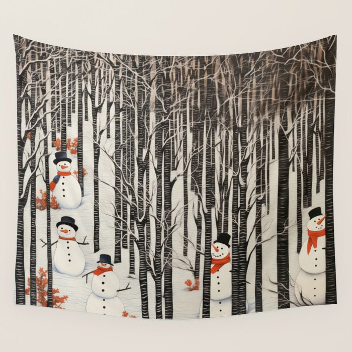 Secret Snowman Forest Wall Tapestry Gallery Image 4