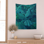 William Morris Acanthus Peacock Teal Vintage Pattern Wall Tapestry Gallery Image 2