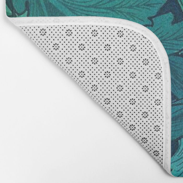 William Morris Acanthus Peacock Teal Vintage Pattern Bath Mat Gallery Image 2